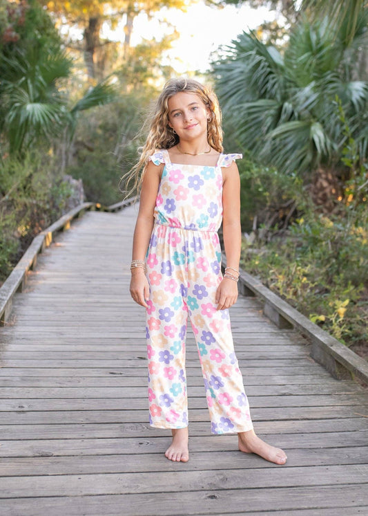 Girls Mod Floral Jumpsuit
