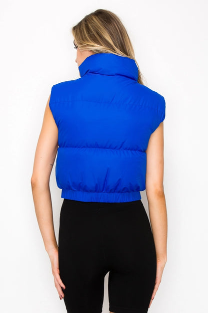 **SALE!** Cropped Puff Vest with Happy Lining