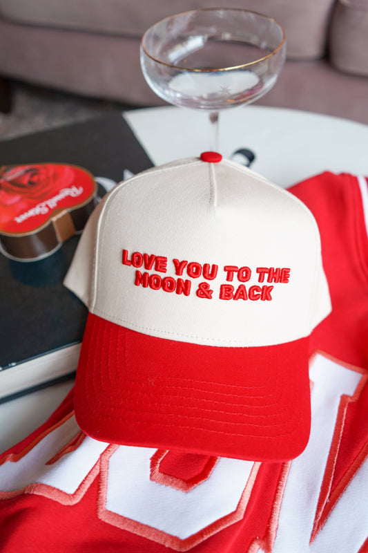 Love You To The Moon Embroidered Hat