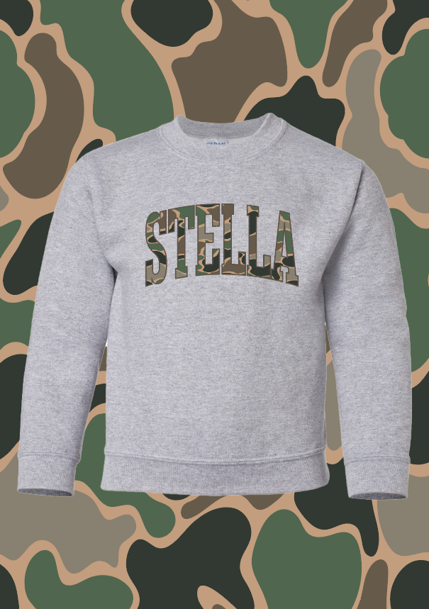 **PREORDER** Custom Camo Name Sweatshirt