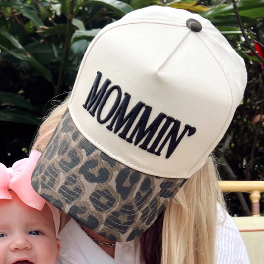 Mommin' Leopard Embroidered Hat