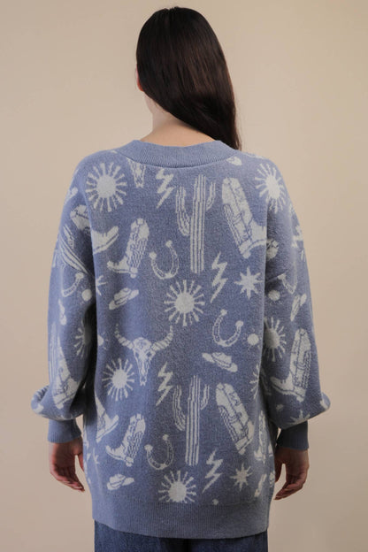 Silverton Western Print Cardigan