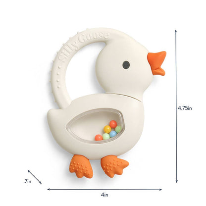 Itzy Ritzy Bitzy Shake™ - Silicone Teether with Rattle: Goose