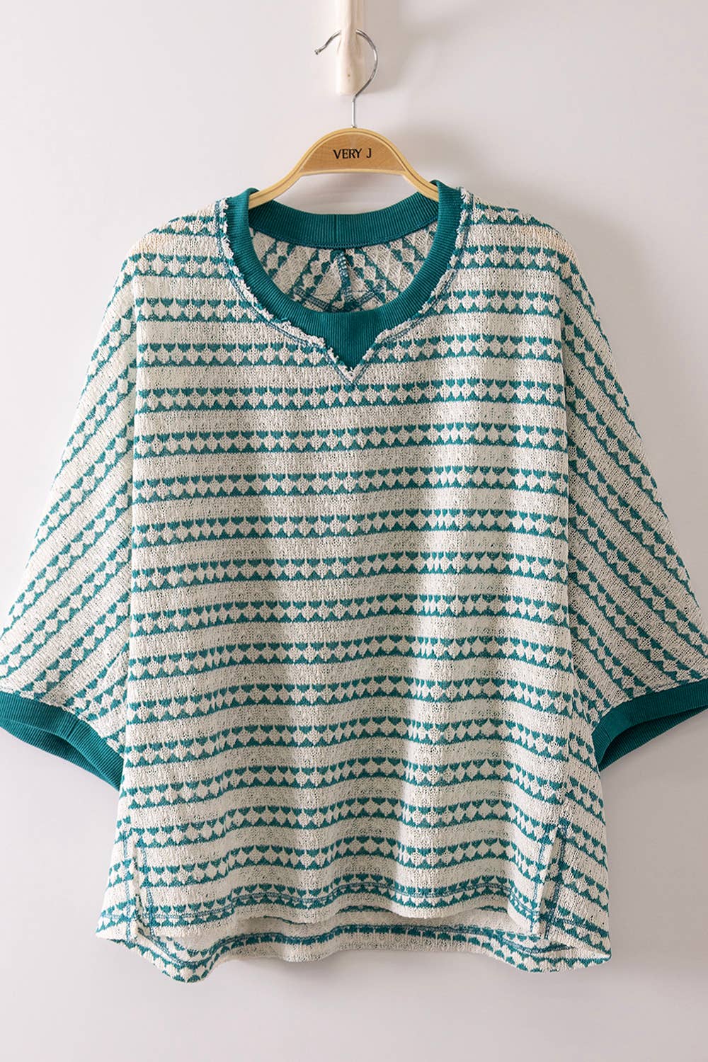 Finley Oversized Striped Open Knit Tee