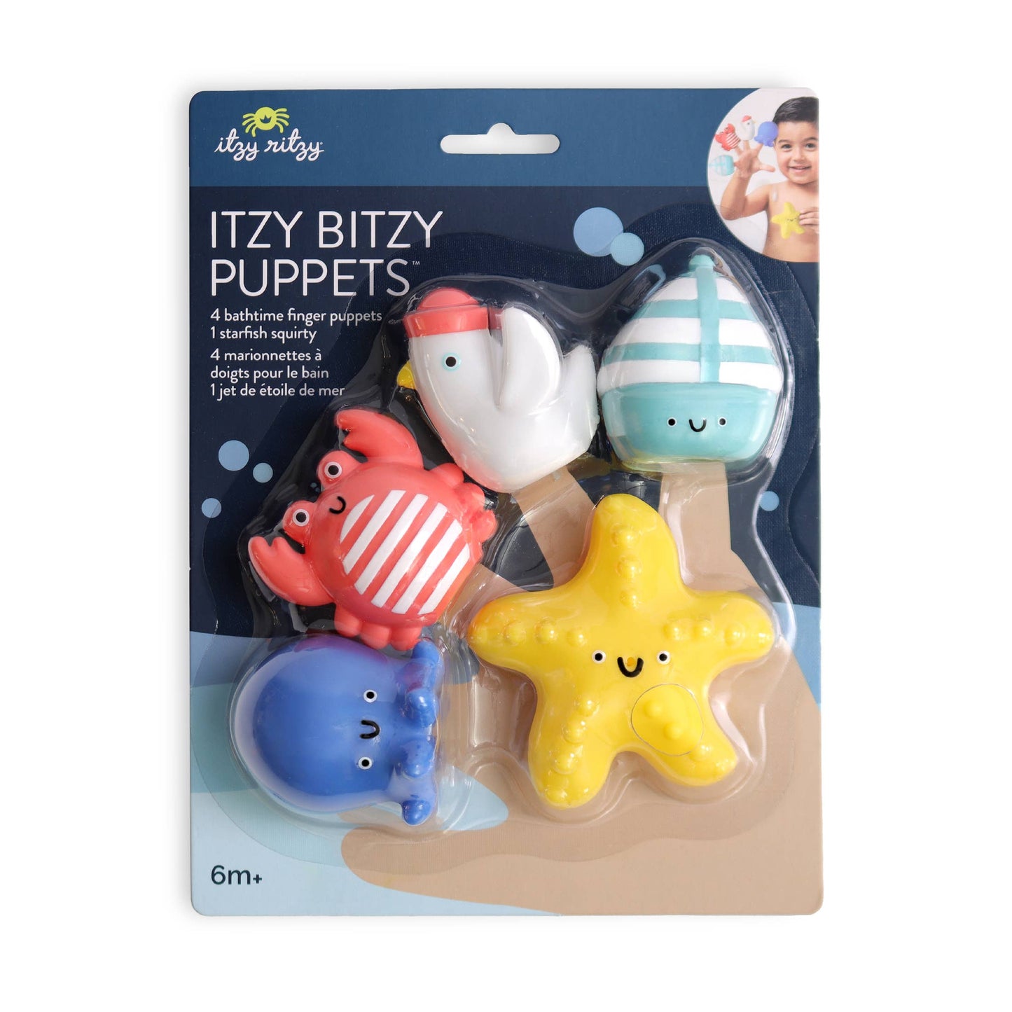 Itzy Ritzy Nautical Itzy Bitzy Puppets™ - Bath + Storytelling Toys