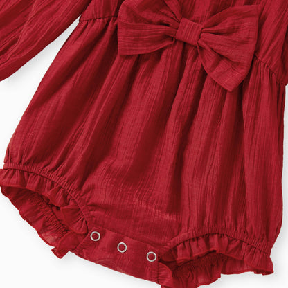 Girls Scarlet Bow Dress