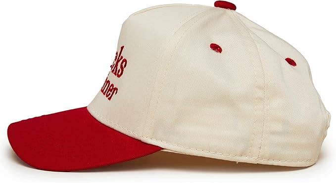 Boys Snacks for Dinner Embroidered Red Hat
