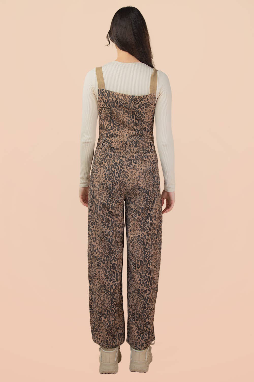 Very Leopard Barrel Overalls