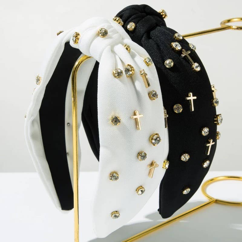 Knotted Cross Embellished Headband