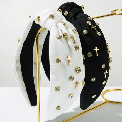 Knotted Cross Embellished Headband