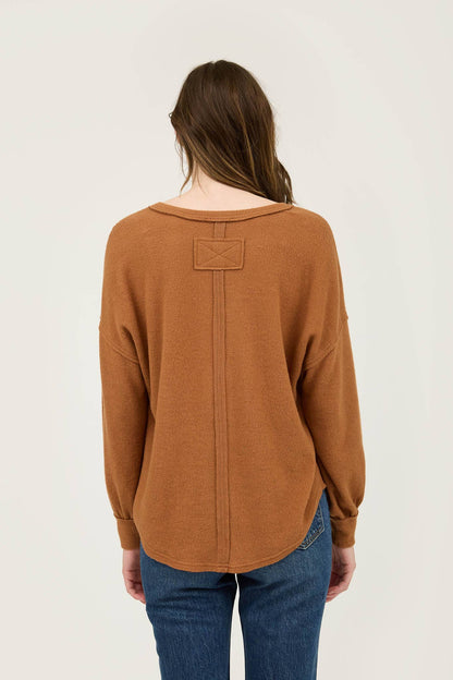 Versailles V-neck Half Button Top