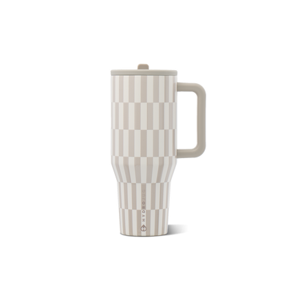 HydroJug Beige Checkered Water Bottle