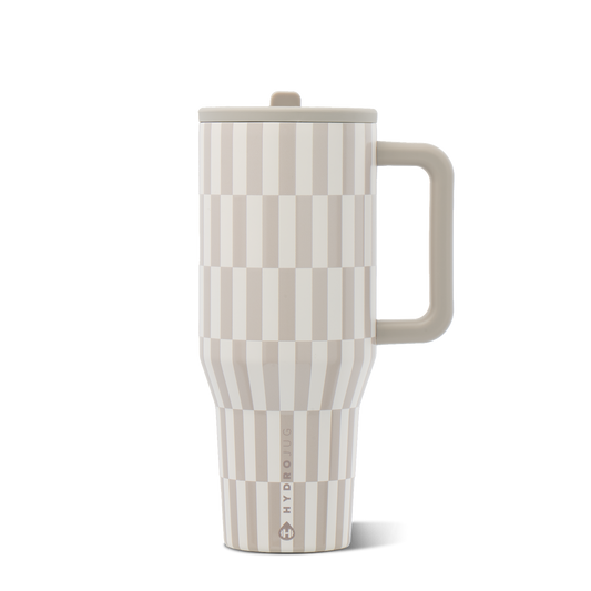 HydroJug Beige Checkered Water Bottle