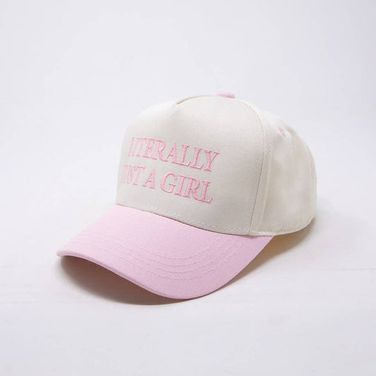 Girls Literally Just a Girl Pink Hat