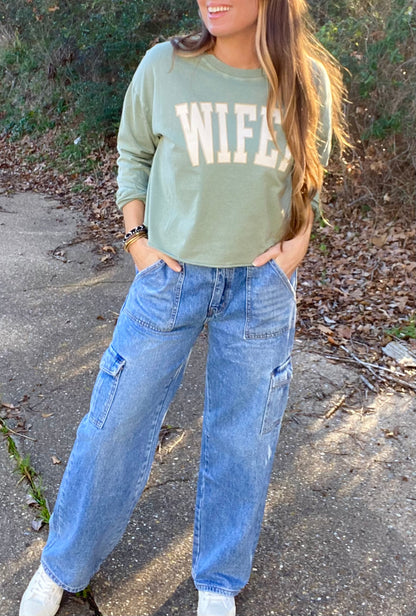 Wifey Cropped Longsleeve Tee