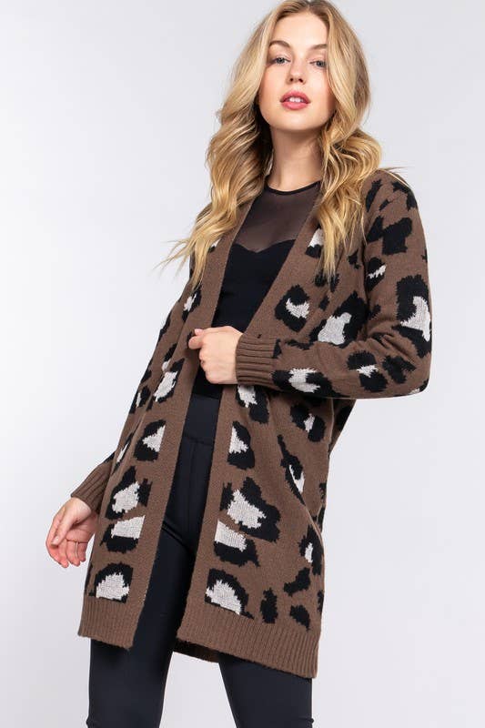 Leopard Jacquard Cardigan