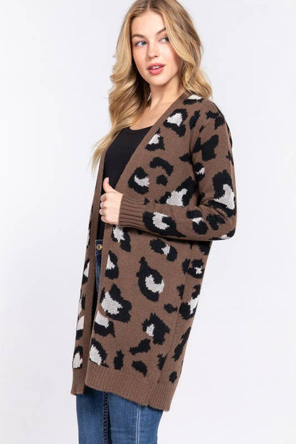 Leopard Jacquard Cardigan