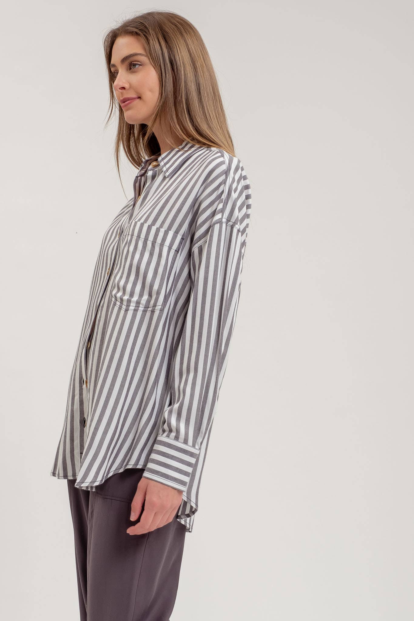 Carlin Wide Striped Buttondown