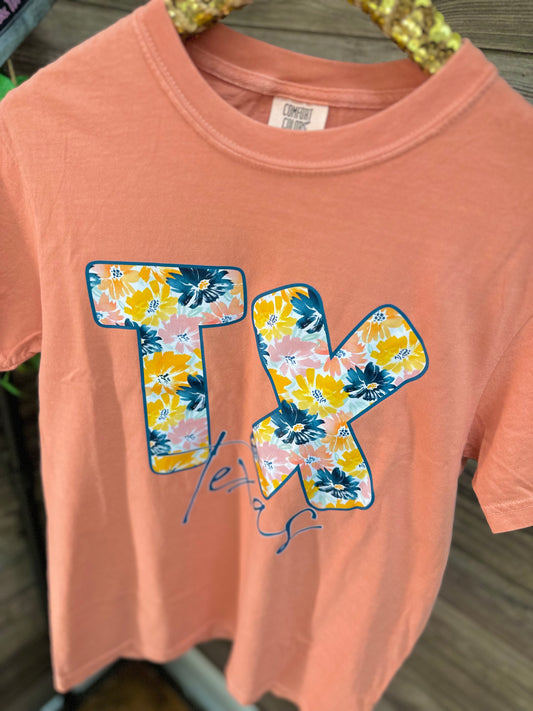 Navy and Yellow Floral TX Tee