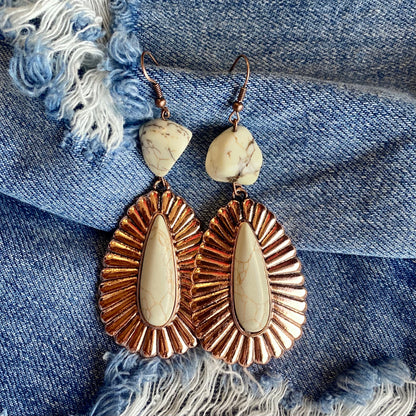 Palomino Stone Teardrop Earrings