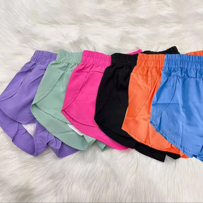 Girls High Waist Athletic Shorts