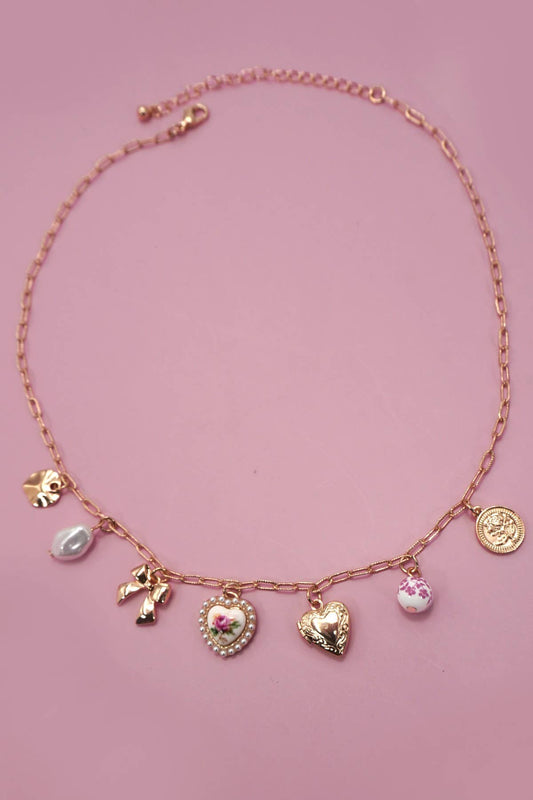 Constance Ceramic Heart Charm Necklace