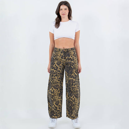 Bazi Leopard Barrel Jeans