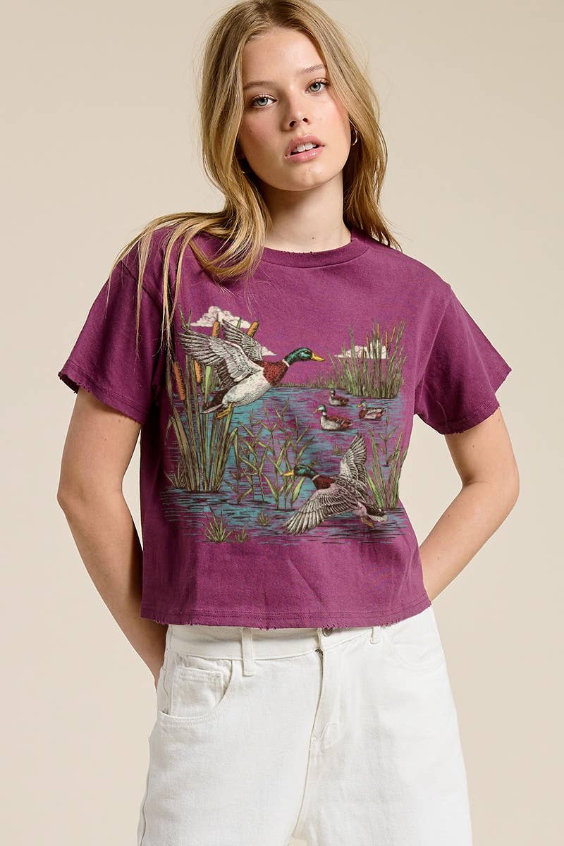 Mallard Duck Wine Crop Tee