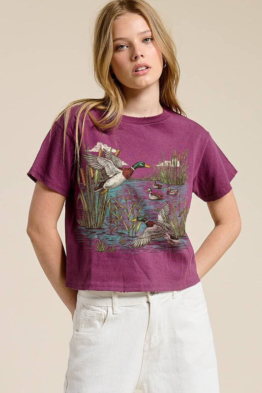 Mallard Duck Wine Crop Tee