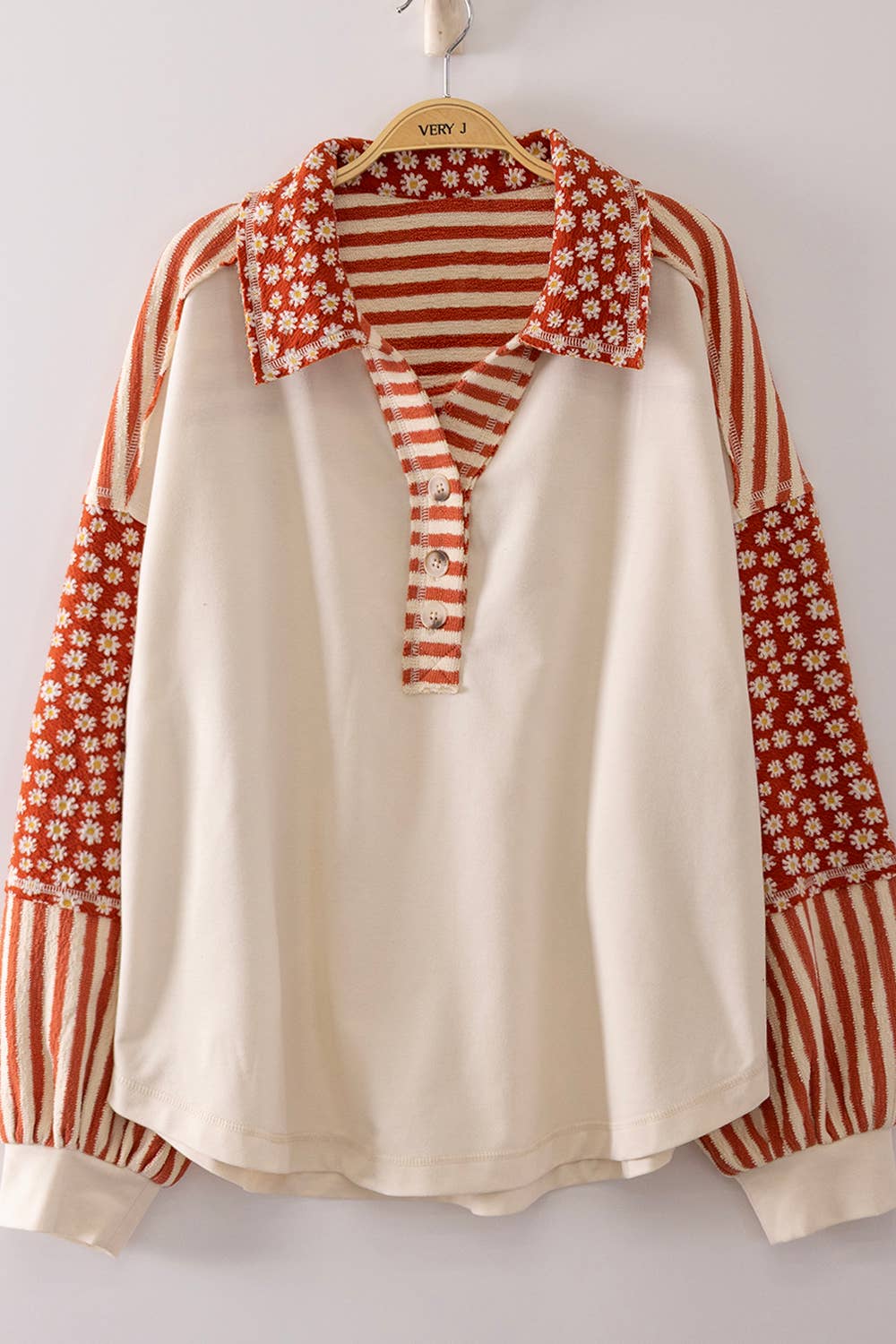Meredith Floral & Stripe Rugby Top