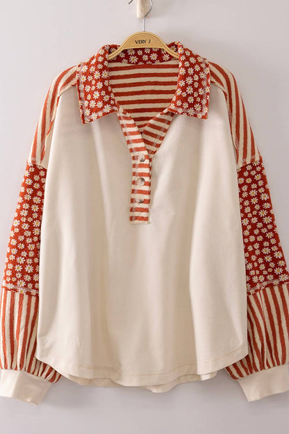 Meredith Floral & Stripe Rugby Top