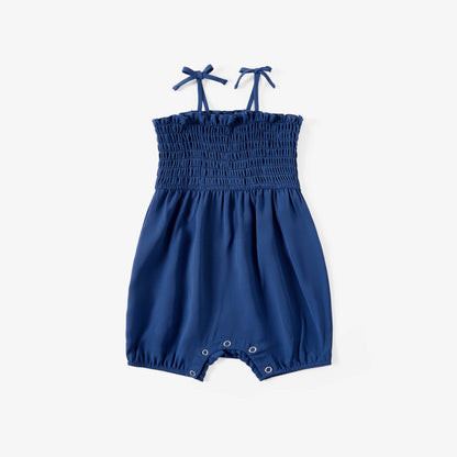 Baby & Youth Girls Navy Smocked Romper