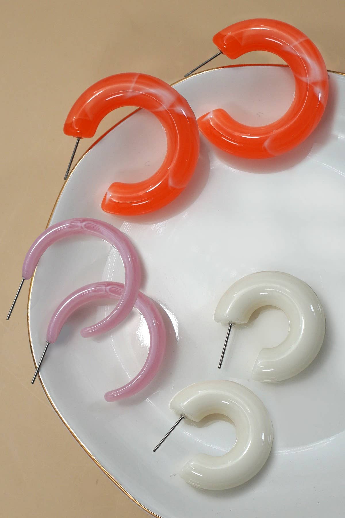 Constance Resin Set of Hoop Earrings