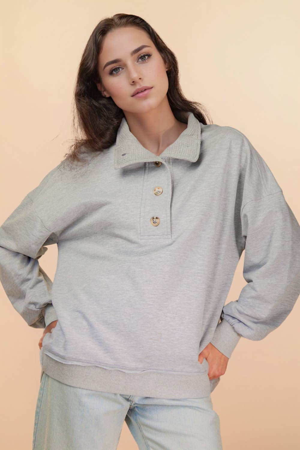Runa Mineral Button Top