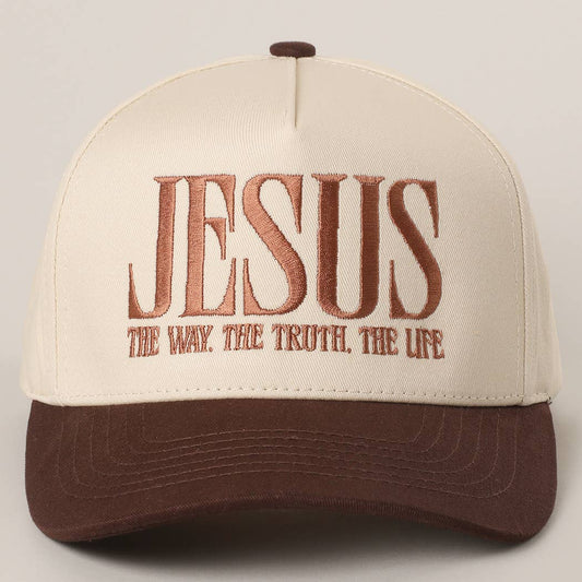 Jesus Embroidered Brown Hat