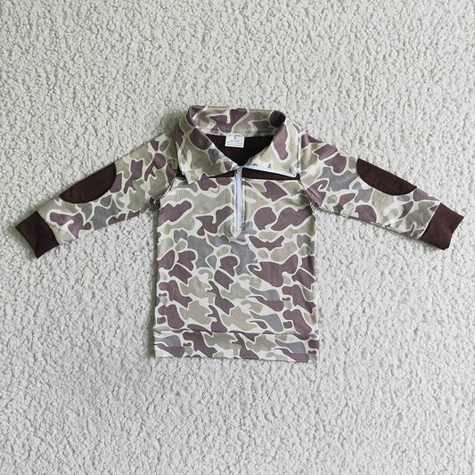 Boys Duck Camo Tan Pullover