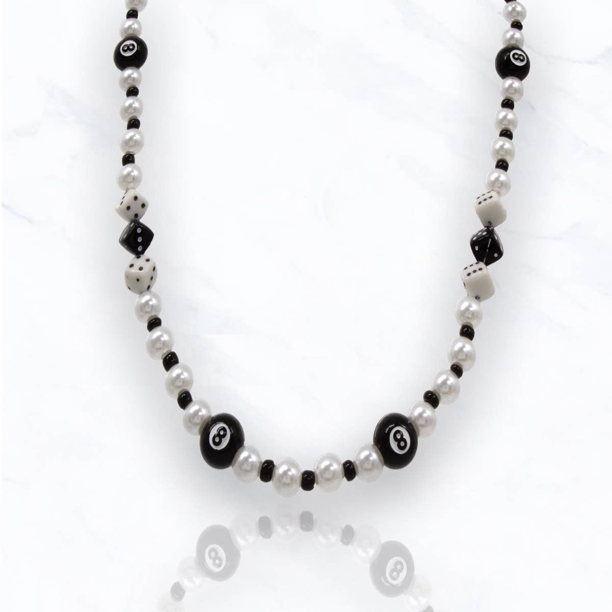 Montana 8 Ball Pearl Bead Necklace
