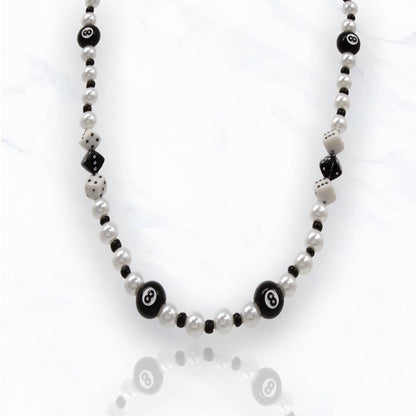 Montana 8 Ball Pearl Bead Necklace