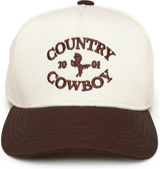 Boys Country Cowboy Embroidered Brown Hat