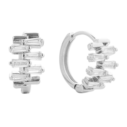 Virginia Stacked Baguette Hoop Earrings