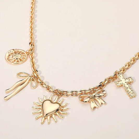 Virginia Sun Heart Charm Necklace