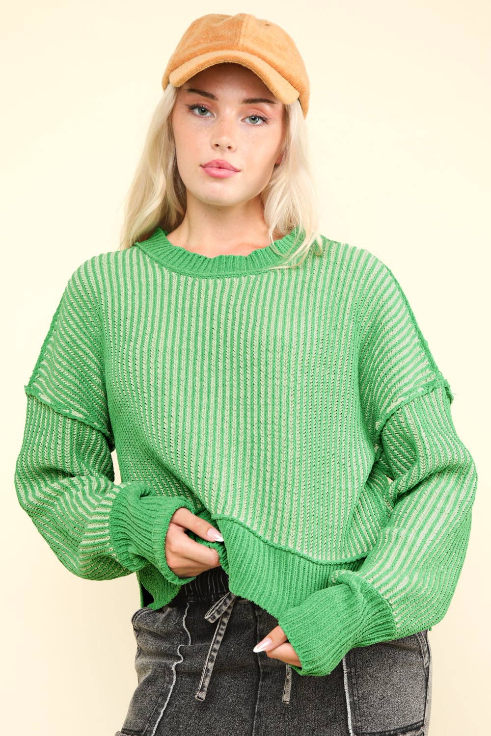 Montrouge Chenille Contrast Ribbed Sweater