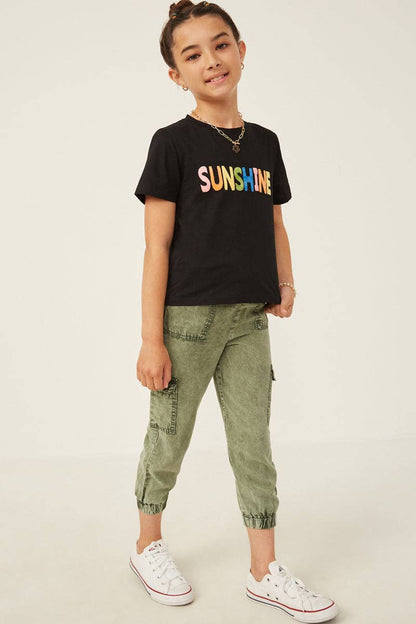 Girls Sunshine Flocked Tee