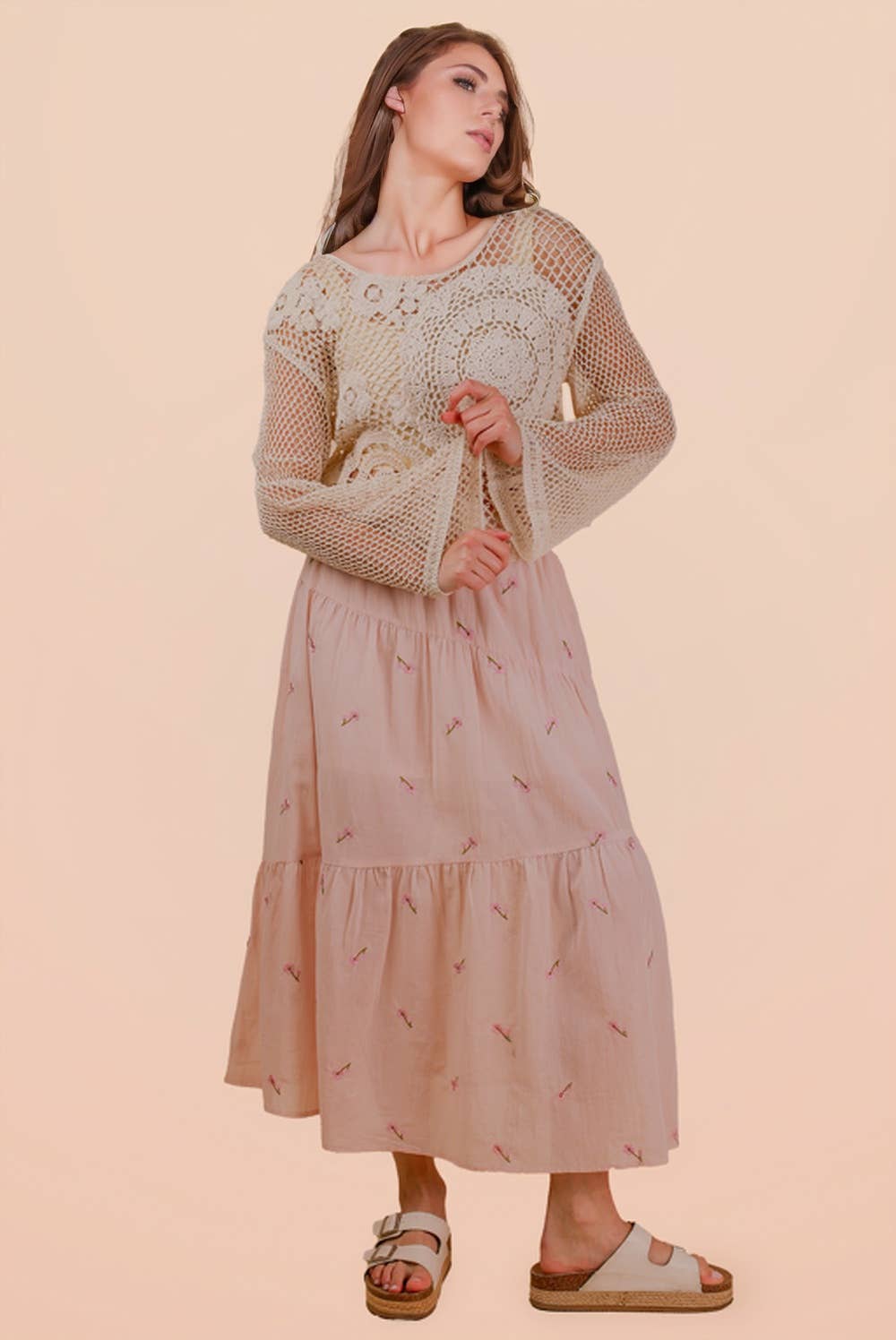 Ramona Crochet Longsleeve Top