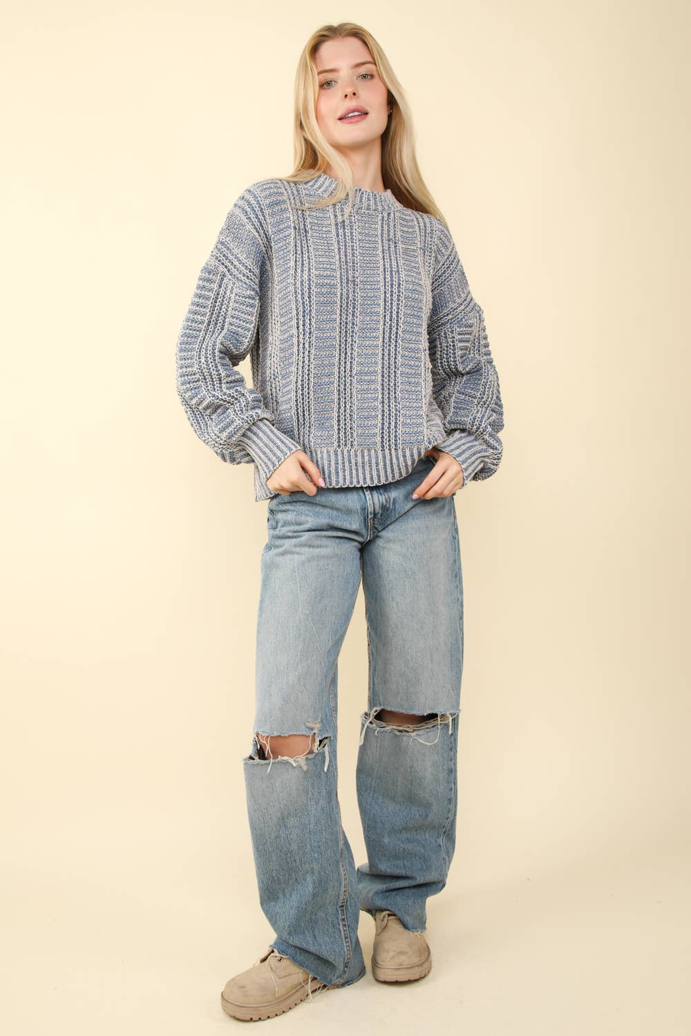 Hewlett Chenille Two-Tone Sweater