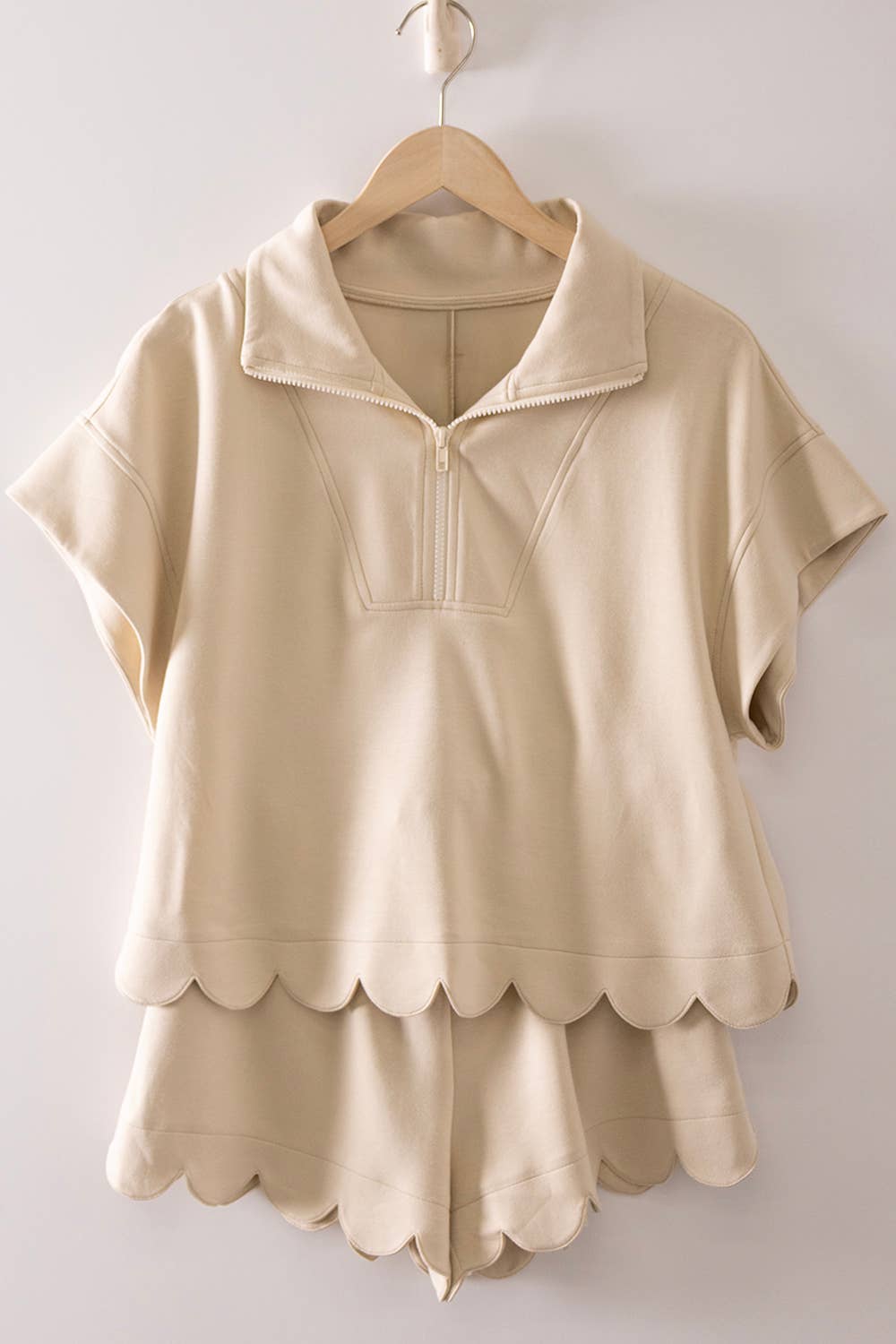 Scalloped Scuba Short Set