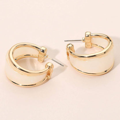 Darla Marbled Resin Hoop Earrings