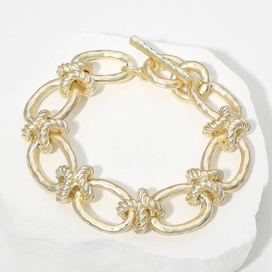 Virginia Hammered ChunkyToggle Bracelet