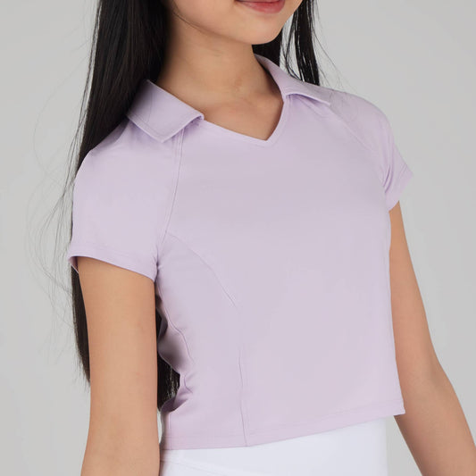 Girls V-neck Collared Polo