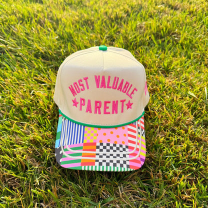 Most Valuable Parent Patchwork Embroidered Hat